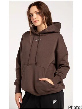 Nike Brown Hoodie Oversized Streetwear Essentials Style